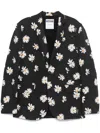 Moschino Floral-print Blazer In Black