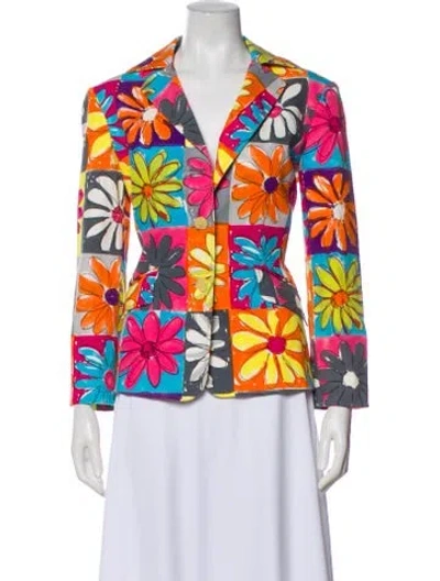Pre-owned Moschino Floral Print Blazer In Multi