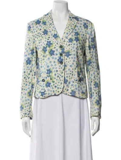 Pre-owned Moschino Floral Print Blazer In Neutral
