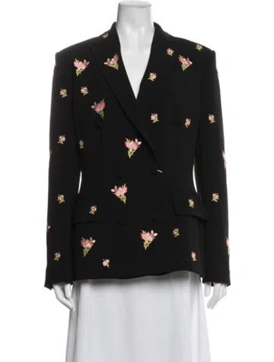 Pre-owned Moschino Floral Print Blazer W/ Tags In Black
