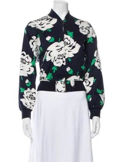 Pre-owned Moschino Floral Print Bomber Jacket In Multi