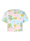 Moschino T-shirt With Floral Print In 蓝色
