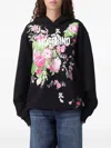 Moschino Floral-print Hoodie In Black