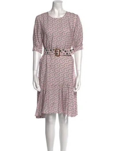 Pre-owned Moschino Floral Print Knee-length Dress In Pink