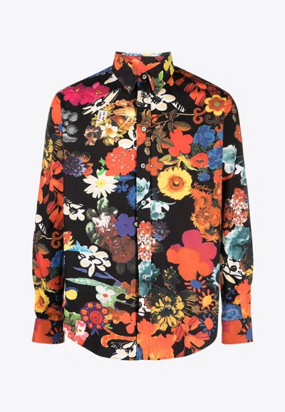 Moschino Floral Print Long-sleeved Shirt
