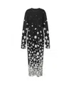 Moschino Black Interlock Daisy Degradé Maxi Dress In Black