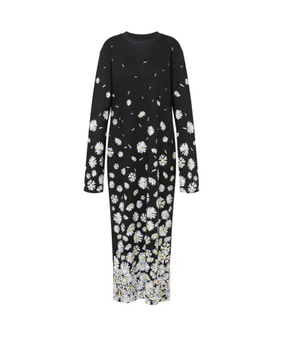 MOSCHINO MOSCHINO LONG INTERLOCK DAISY DEGRADÉ DRESS
