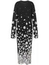 Moschino Black Interlock Daisy Degradé Maxi Dress In Black