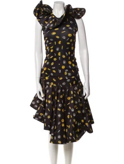 Pre-owned Moschino Floral Print Midi Length Dress In Multi