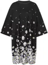 Moschino Floral-pattern Short-sleeved Mini Dress In Black