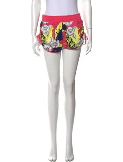 Pre-owned Moschino Floral Print Mini Shorts In Yellow