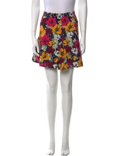 Pre-owned Moschino Floral Print Mini Skirt In Black