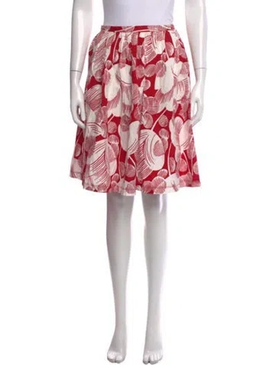 Pre-owned Moschino Floral Print Mini Skirt In Red