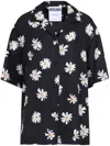 Moschino Floral Print Silk Shirt In Black