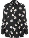 Moschino Twill Shirt Allover Daisy In Black