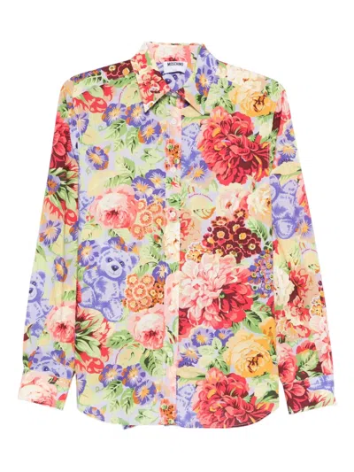Moschino Floral-print Shirt In Multi