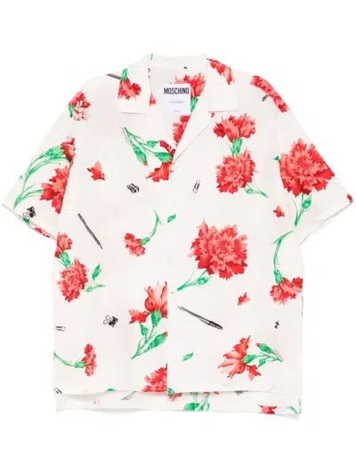 Moschino Floral-print Shirt In White