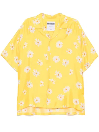 Moschino Floral-print Shirt In Yellow