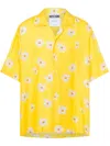 Moschino Short Sleeve Daisy Print Shirt In Yellow