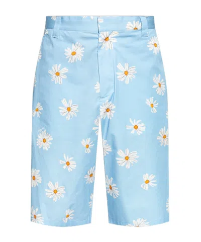 Moschino Floral Print Shorts In Clear Blue