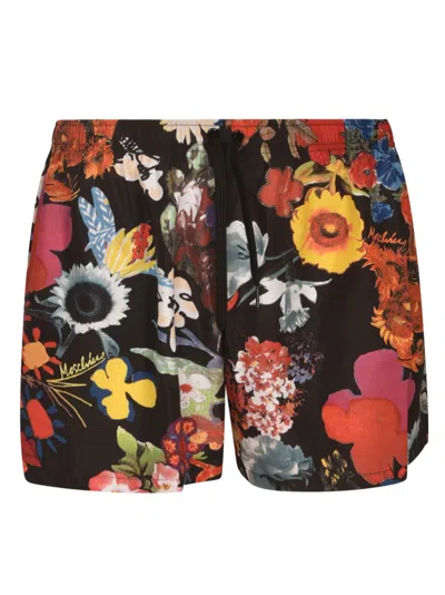 Moschino Floral-print Elasticated-waist Swim Shorts In Multi