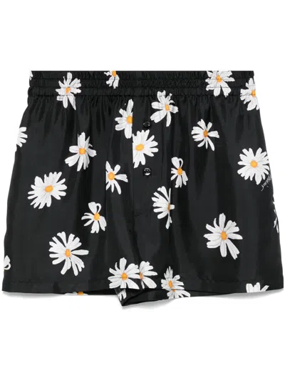 Moschino Floral-print Shorts In Black