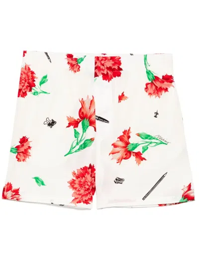 Moschino Floral-print Shorts In White