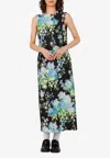 Moschino Floral-print Sleeveless Midi Dress In Multi