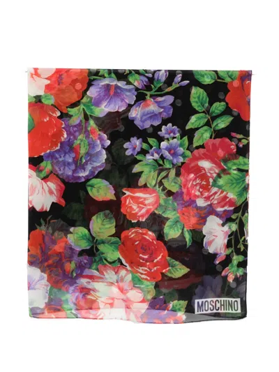 Moschino Floral-print Silk Scarf In Multi