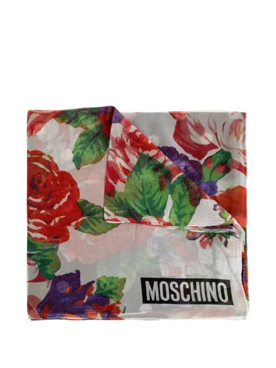 Moschino Floral-print Silk Scarf In Multi