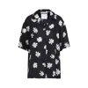 Moschino Floral Print Silk Shirt In Black
