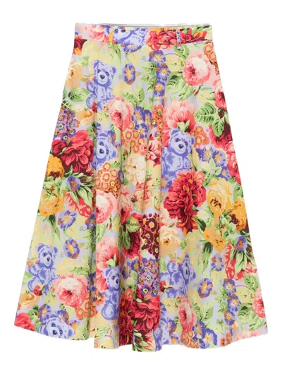 Moschino Floral-print Skirt In Multi