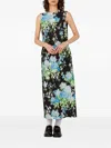 Moschino Floral-print Sleeveless Midi Dress In Green