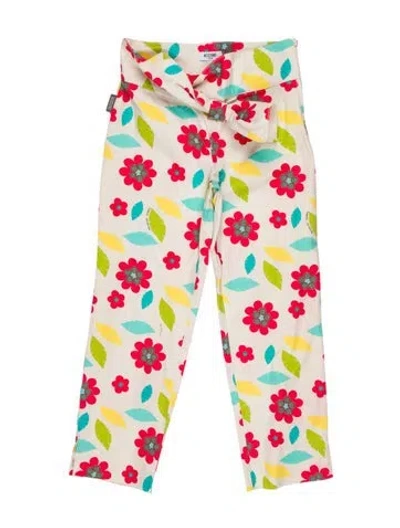 Pre-owned Moschino Floral Print Straight Leg Pants In Multi