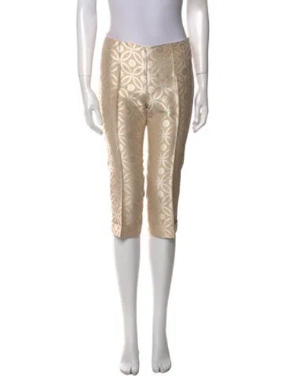 Pre-owned Moschino Floral Print Straight Leg Pants In Neutral