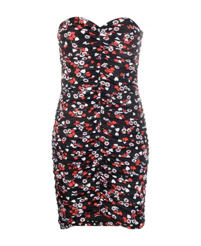 MOSCHINO FLORAL-PRINT STRAPLESS MINIDRESS