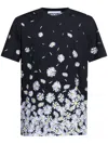 Moschino Floral-print T-shirt In Black