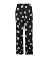 Moschino Black Silk Twill Allover Daisy Trousers In Black