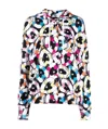 Moschino Floral Printed Long-sleeved Hooded Casual Jacket In Multicolor
