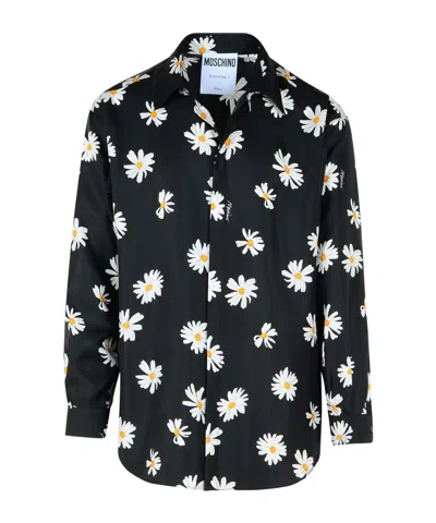 Moschino Floral-print Shirt In Black