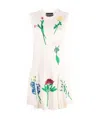 Moschino Floral Printed Pleated Dress In White