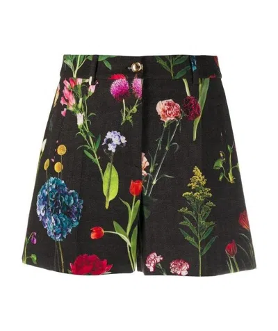 Moschino Floral Printed Shorts In Black