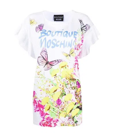 Moschino Floral Printed T-shirt In White