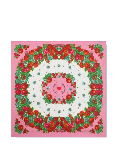 Moschino Floral Scarf In Neutral