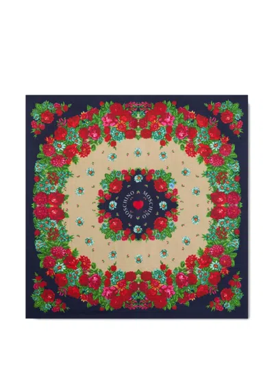 Moschino Floral Silk Scarf In Multi