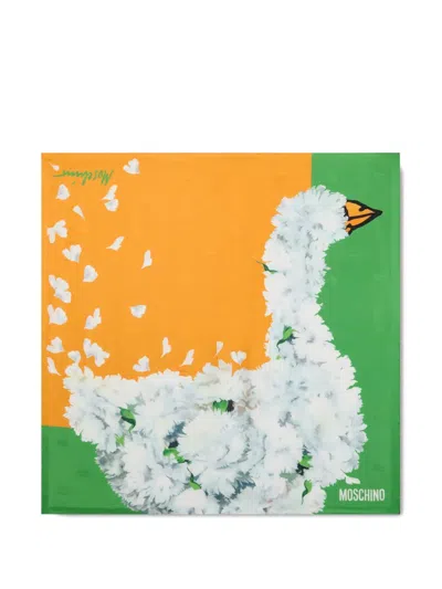 Moschino Floral Silk Scarf In Multi