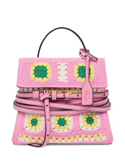 Moschino Floral-appliqued Tote Bag In Pink