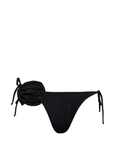 Moschino Floral-detail Bikini Bottoms In Black