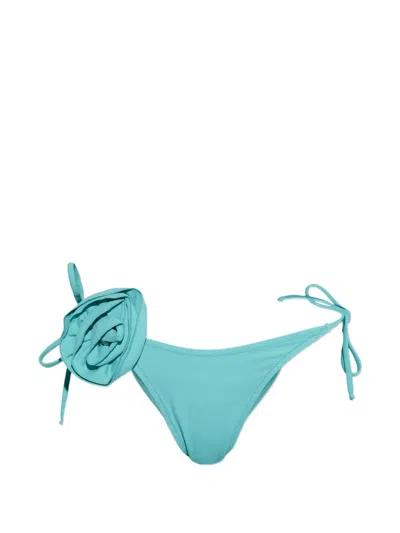 Moschino Floral-detail Bikini Bottoms In Blue