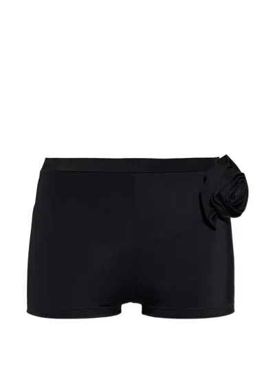Moschino Floral-detail Bikini Shorts In Black